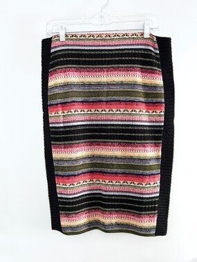 Cecilia Prado Anthropologie Boho Knit Bodycon Midi Pencil Skirt Striped Size M